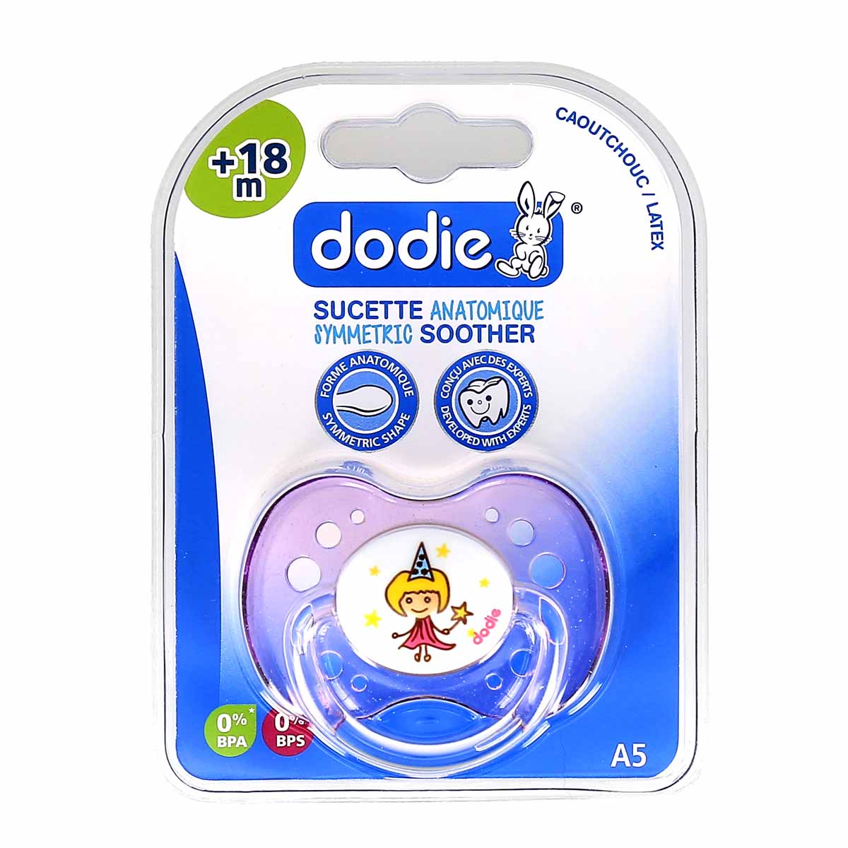 Dodie Anatomisch Rubber Fopspeen +18 maanden Princesse A5