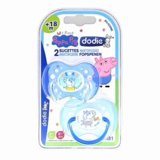 Dodie Anatomische Siliconen Fopspeen +18 maanden Peppa Pig Blauw A81
