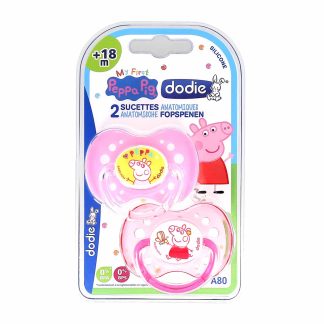 Dodie Anatomische Siliconen Fopspeen +18 maanden Peppa Pig Roze A80