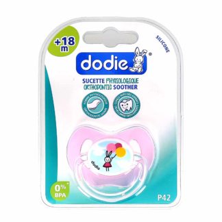 Dodie Fysiologische Siliconen Fopspeen +18 maanden Konijn Roze of Groen P42