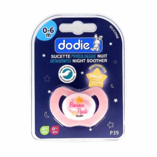 Dodie Siliconen fopspeen Nacht 0-6 maanden Roze of Blauw P39