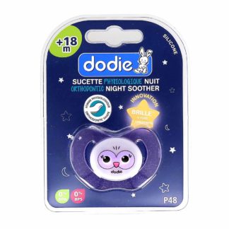 Dodie Siliconen Fopspeen Nacht +18 maanden Chouette ou Mouton P48
