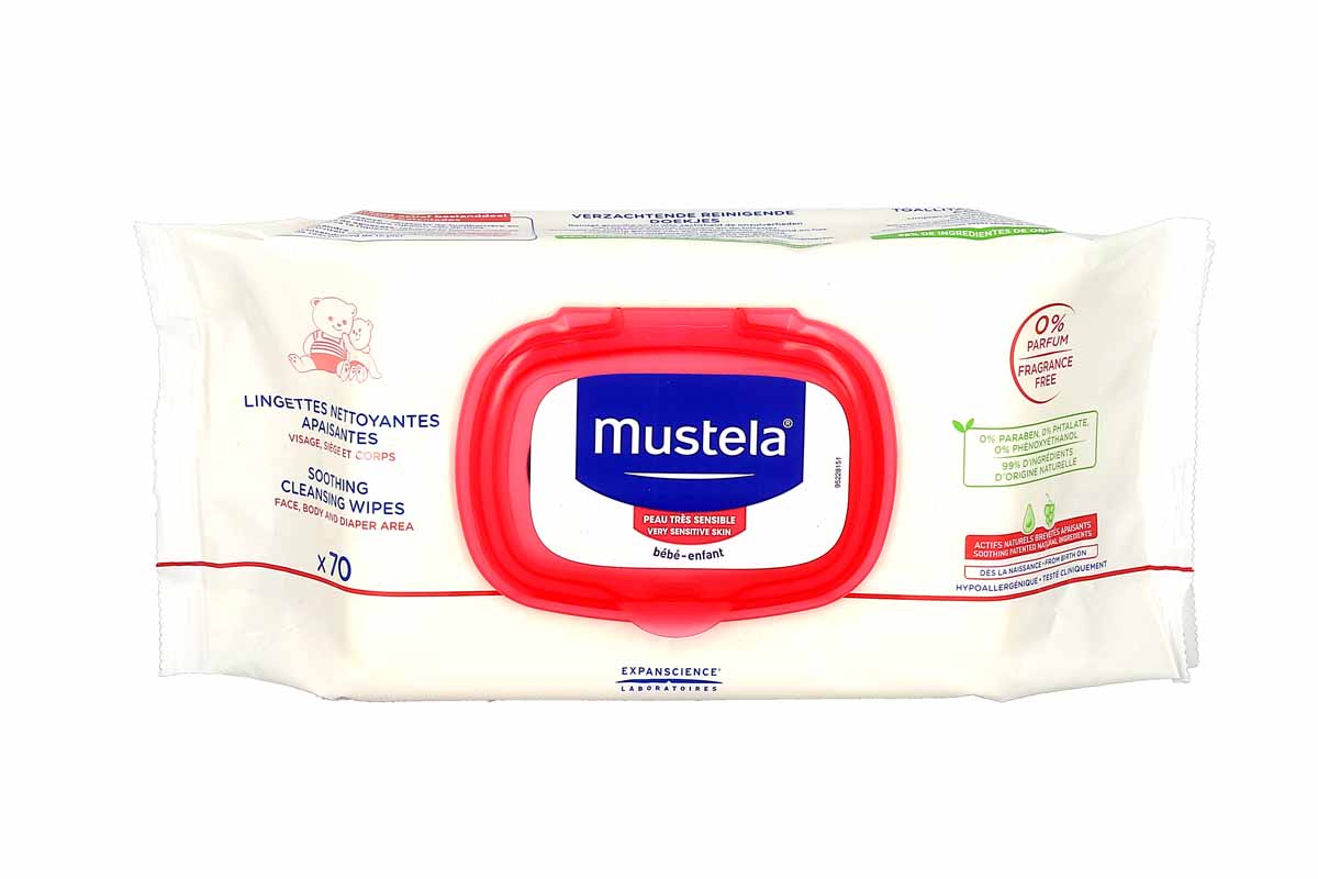 Mustela Kalmerende Niet-Spoelen Reinigingsdoekjes