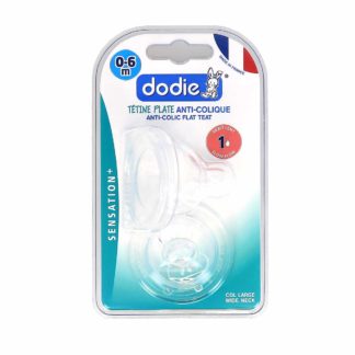 Dodie Sensation+ Silicone Platte Speen Brede Hals 0-6 maanden