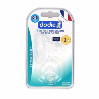 Dodie Sensation+ Silicone Platte Speen Brede Hals 0-6 maanden