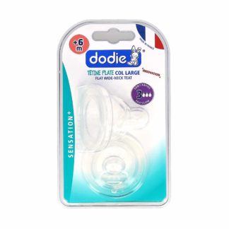 Dodie Sensation+ Siliconen Platte Speen Brede Hals +6 maanden