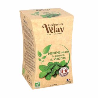 L'Herboriste du Velay Infusion Bio de plantes françaises - Menthe Douce du Piémentde Vercos 20 sachets