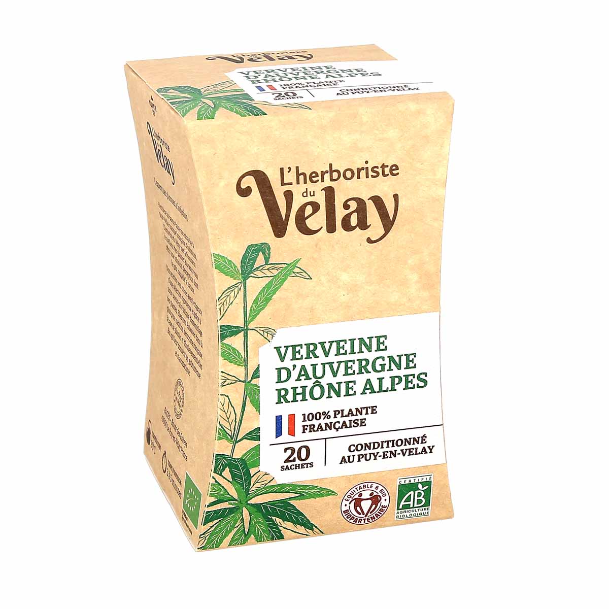 L'Herboriste du Velay Infusion Bio de plantes françaises - Verveine 20 sachets