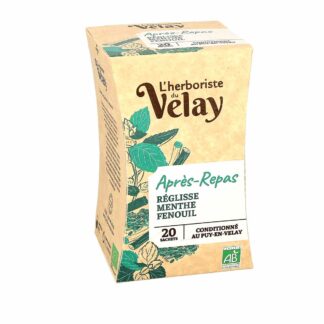 L'Herboriste du Velay Infusion Reglisse Menthe Fenouil Digestion Bio 20 Sachets