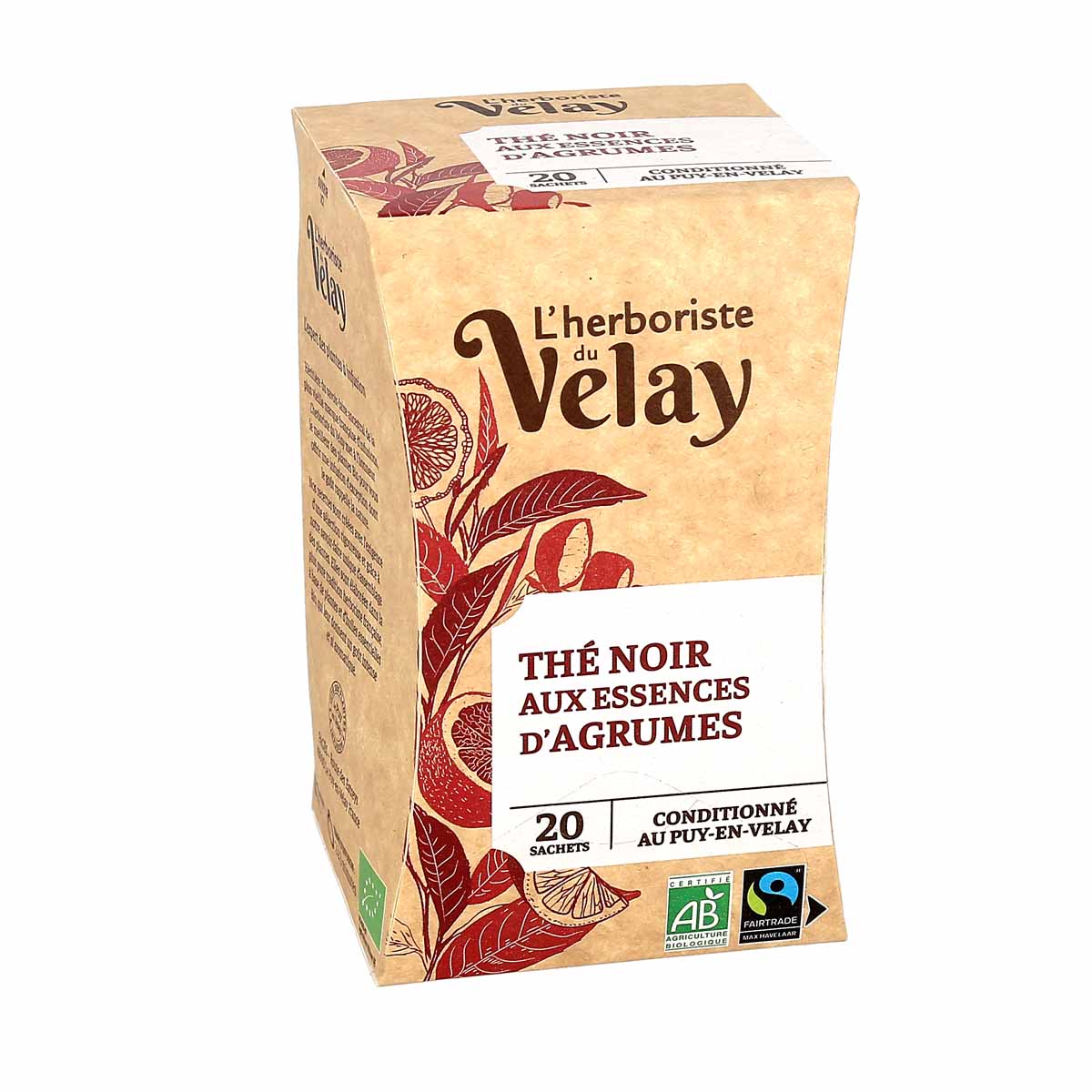 L'Herboriste du Velay Thé noir aux agrumes Bio 20 sachets