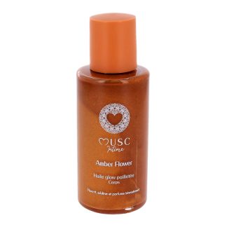 Musc Intime Glanzende lichaamsolie met glitters Amber Flower