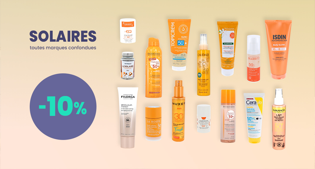 Solaires : -10 % pour préparer votre peau au soleil