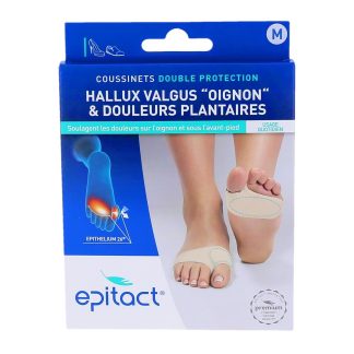 Epitact Kussentjes met dubbele bescherming tegen hallux valgus („knoopteen”) en pijn aan de voetzool