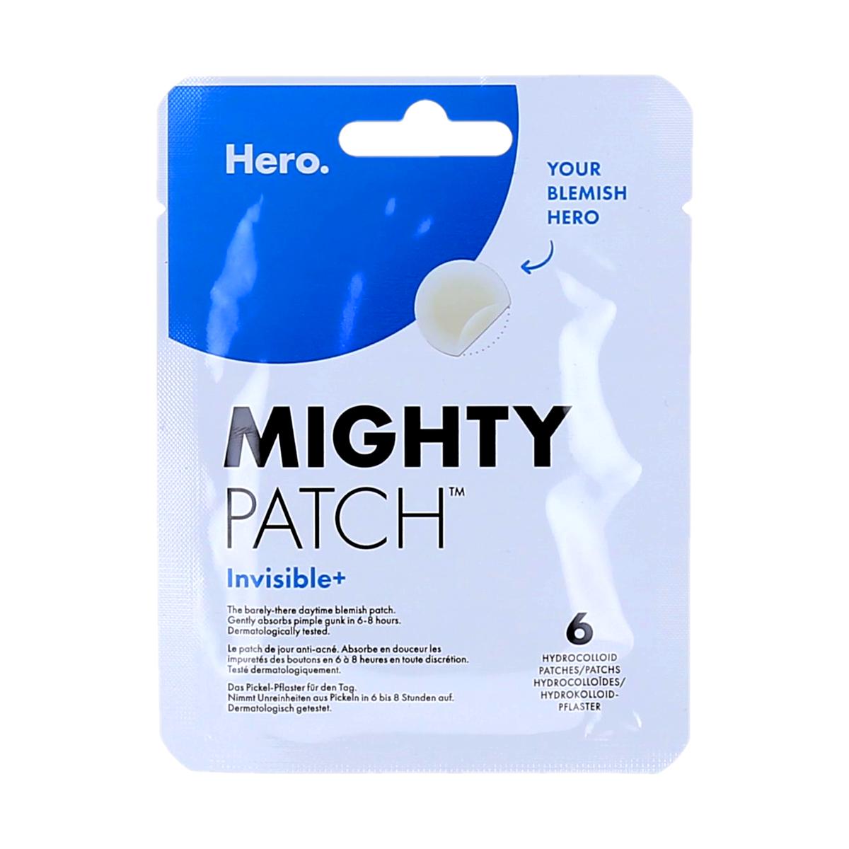 Hero Mighty Patch Invisible+, Anti-acne-pleisters voor overdag, 6 hydrocolloïde pleisters
