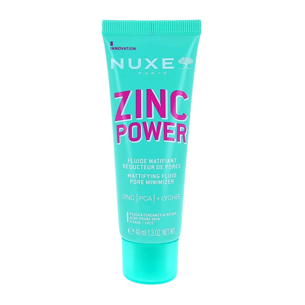 Nuxe Zinc Power: matmakende vloeistof die de poriën verkleint, voor de acnegevoelige huid, gezicht, tube van 40 ml